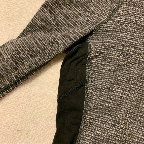 Lululemon Think Fast Long Sleeve Top Heathered Black Grey Activewear Pullover - Picture 9 of 14